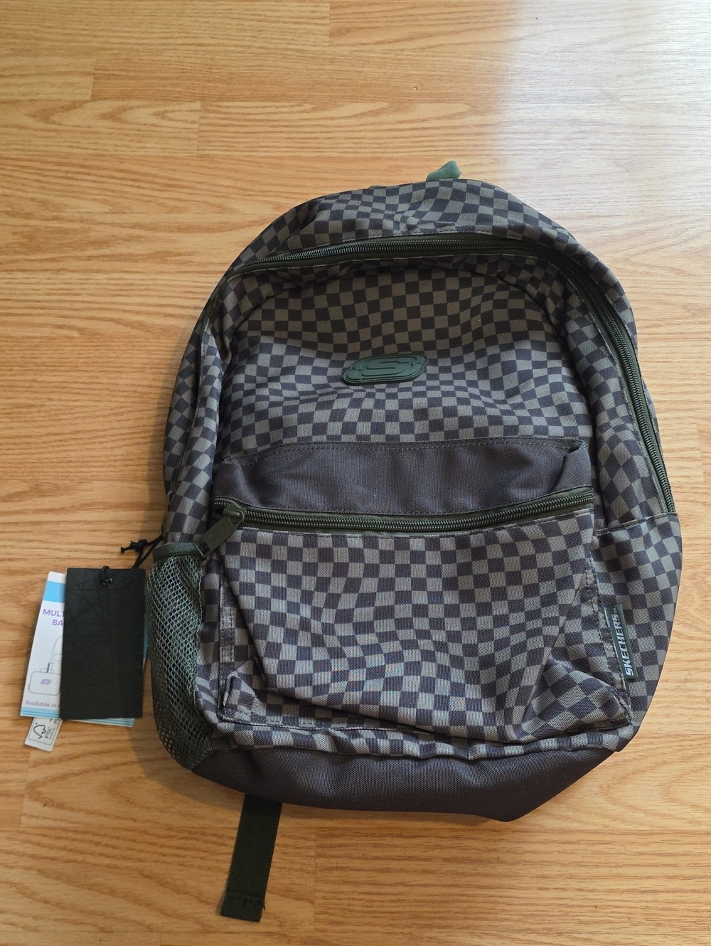 Skechers Gray and Olive Checkerboard Men's Backpack